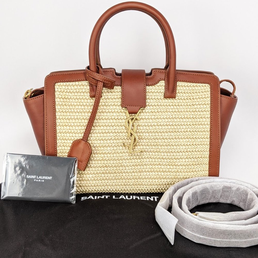 SOLD Saint Laurent Monogram Downtown Raffia Cabas - Picture 7 of 8